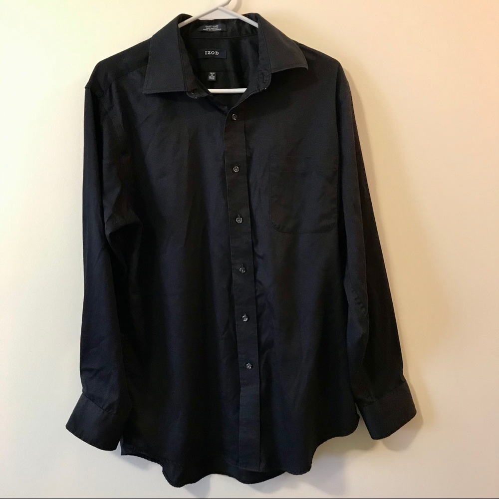 Izod Black Button Down Dress Shirt
